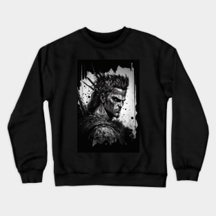 Fierce Warrior Illustration Crewneck Sweatshirt